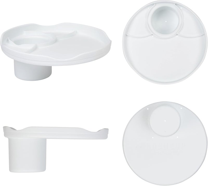 ROBOCUP Plate Accessory, in All 12 Colors, Conveniently Holds Your Food, Snacks, Drinks | Multi-Use Hands Free Project Work Station, Ruggedized Portable Design, Diameter of 8.5"/21.6 CM (White) - Image 1